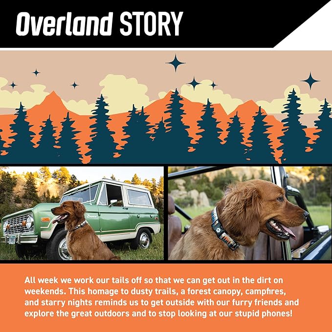 Wolfgang Heavy Duty Adjustable Dog Harness, Pull-Tested to Over 800 lbs for Walking & Training, Overland Print, Medium
