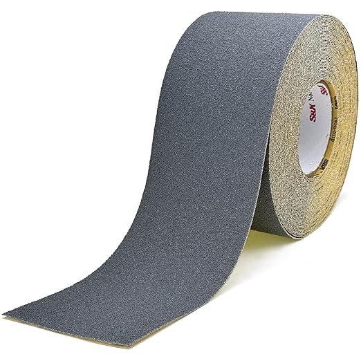 S&X Gray Anti Slip Traction Tape 4 Inch x 60 FT Roll, Grit 60 Ultimate Non-Slip Grip Tape for Outdoor Stair Treads Non Skid for Wooden Steps & Exterior Grips Waterproof, Extra-Durable, Long-Lasting