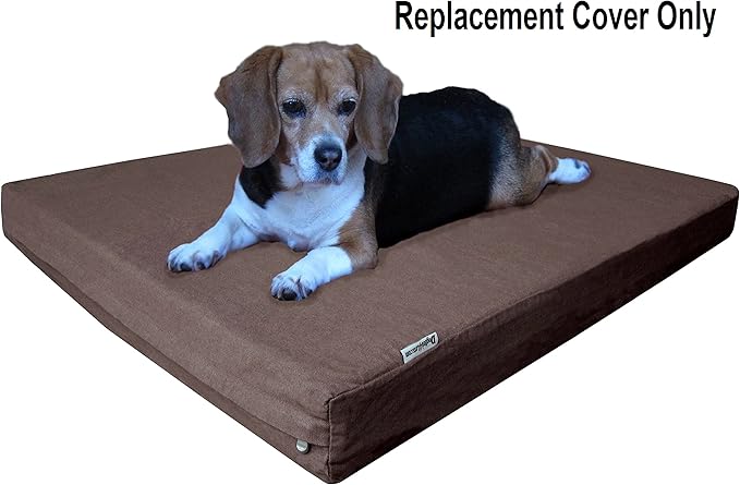 Dogbed4less Heavy Duty Chocolate Brown Denim Jean Dog Pet Bed External Cover - Replacement Cover only - 6 Sizes : Small Medium, Large, XL, XXL and XXXL (35"X20"X4")