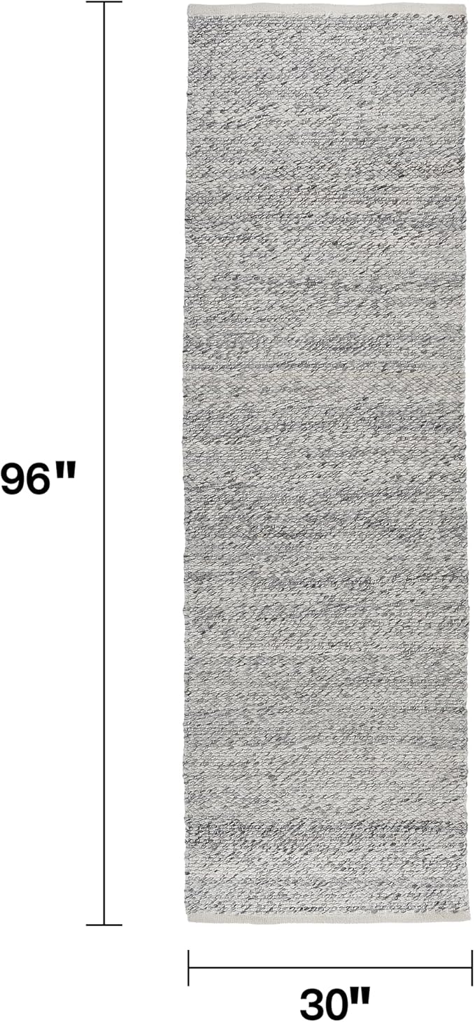 Fab Habitat Machine Washable Area Rug - Hand Woven, Stain Resistant, Pet Friendly - Premium Recycled Polyester Yarn - Solid - Kitchen, Hallway - Biltmore - Natural - 2.5 x 8 ft Runner