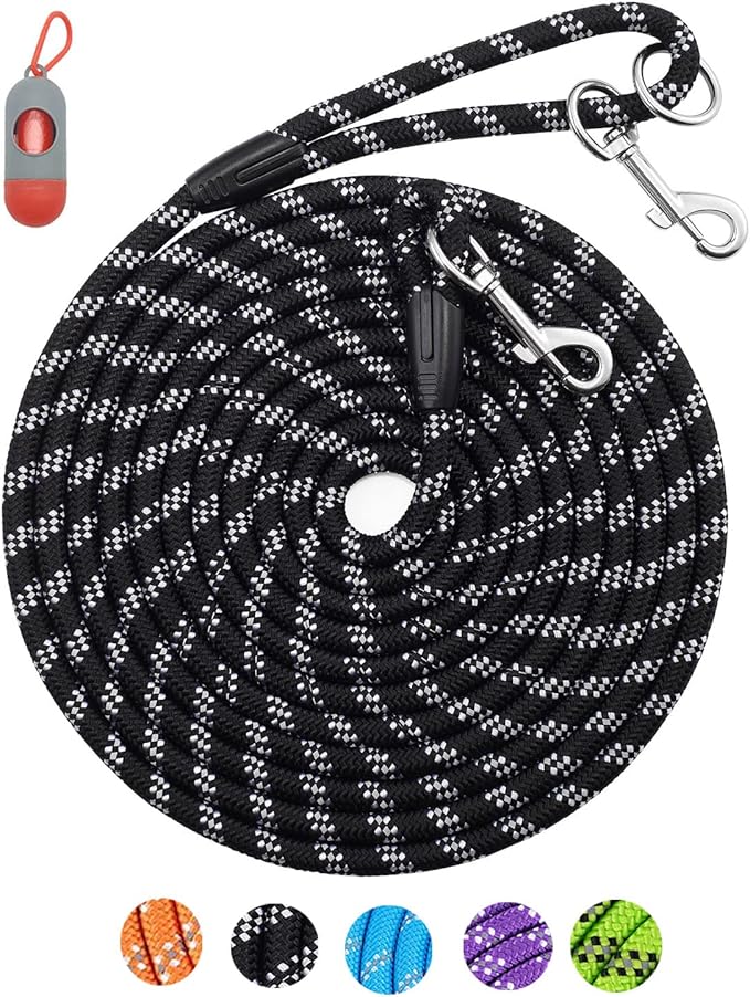 Extra Long 100FT Reflective Dog Leash for Training, Heavy Duty for Large, Medium, Small Dogs - Walking, Playing, Camping, Yard