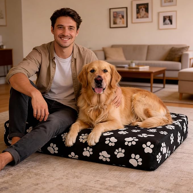 DUKE&LEFTY PetBed Slipcover-USA Company-Stretch Soft Petbed Cover-Universal-Easy to Remove (Zipper Free)-Navy/Large