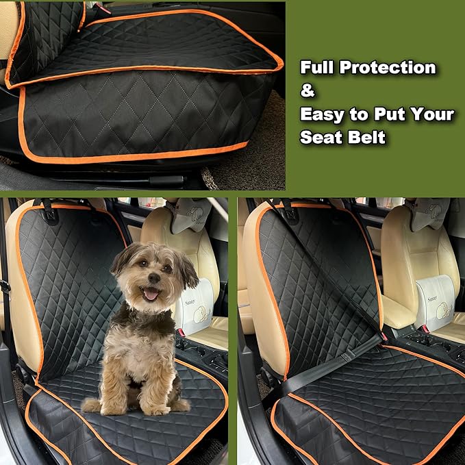 Femuar 2 Packs Car Front Seat Cover for Dogs, Waterproof Pet Car Seat Protector, Nonslip Scratch-Proof Dog Seat Cover for Cars, Trucks & SUVs