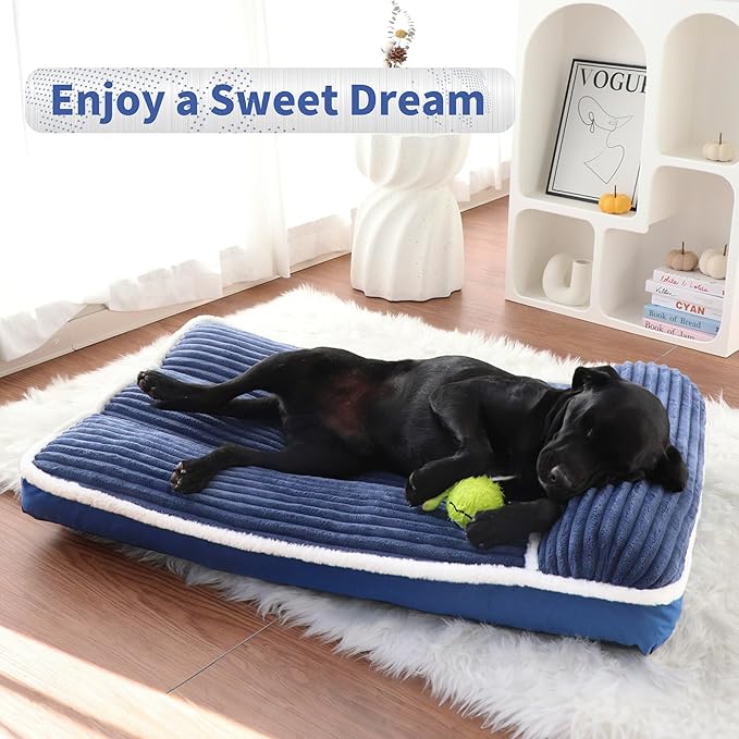 KHONSU PET Dog Bed with Pillow 3.5in Orthopedic Pad for Large Dogs up to 90 lbs Waterproof Removable Cover Machine Washable for Extra Large Dogs