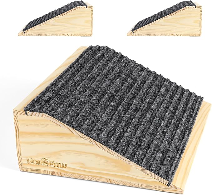 Dog Ramp for Stairs, Non-Slip Dog Stairs, Sturdy Wooden Pet Steps for Small Dogs and Cats Fits Staircase Indoor, Assist for Injured and Older Pets(2 Pack/S, Light Wood)