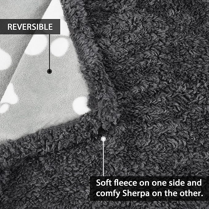Kritter Planet Waterproof Dog Blankets for Small Dogs, Puppy Blankets for Litter, Cat Blankets for Indoor Cats Washable, Reversible Fleece Pet Mat for Crates, Car Seats, and Furniture