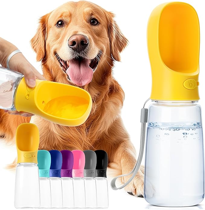 Mr. Pen Portable Dog Water Bottle - 19oz, Large, Yellow, Travel Dog Water Bottle Dispenser, Not Dishwasher Safe
