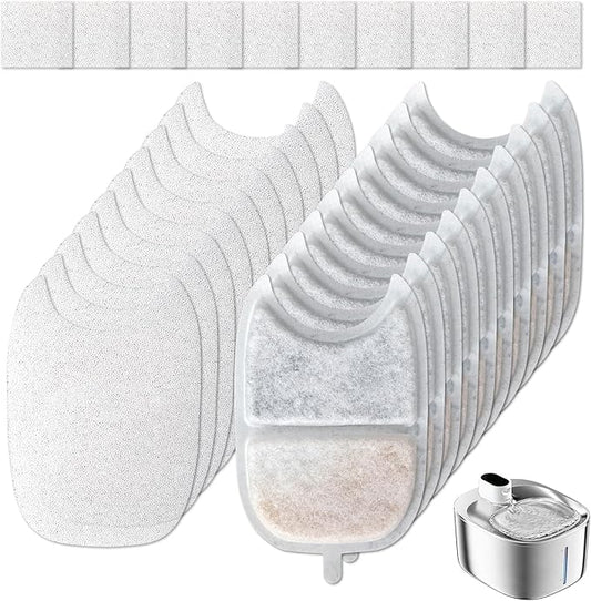 Replacement Filters Compatible with Apetdola FS10PRO,10Sets(Filter,Pre-Filter Sponges and Layers),Cat Water Fountain Filters Compatible with Apetdola 135floz/4L