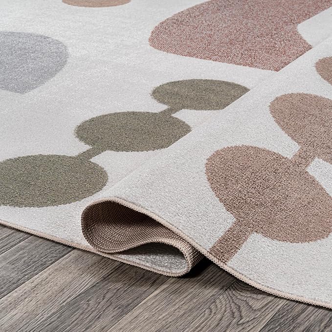 JONATHAN Y Machine Washable Cream/Multi Runner Rug 2X8 ft, Riley Abstract Coastal Contemporary for Living Room, Bedroom, Kitchen, Office, Easy-Cleaning, Pet-Friendly, Non-Shedding WSH308A-28