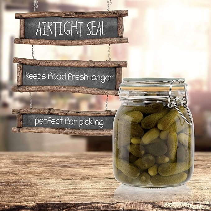 Galashield 32 oz Glass Jars with Lids Food Storage Jars with Airtight Lids Leak Proof Glass Canisters Kitchen Jars