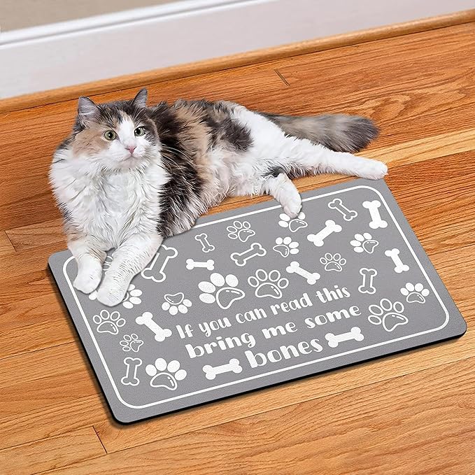 Pet Feeding Mat for Floors Waterproof Dog Mat for Food and Water Absorbent Quick Dry Non Slip mat for Cat Bowls