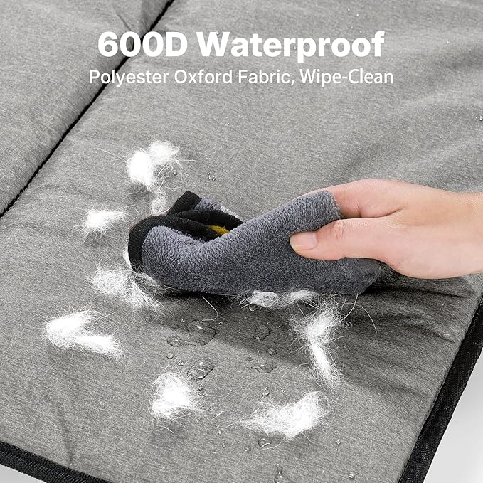 Veehoo Dog Bed for Car, Waterproof Car Dogs Bed with Bolster for Long Trips, Portable Dog Cars Seat Cover for Back Seat & Large Beds Extender for Dogs, Travel Accessories of SUV & Trucks