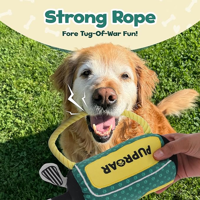 Golf Dog Toy – Dog Birthday Gift with Squeaker Rope & Crinkle, Fun & Interactive Puppy Birthday Toy & Funny Valentines Day Puppy Gift