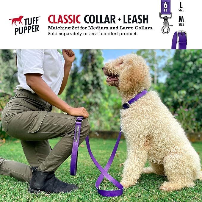 Tuff Pupper Classic Heavy Duty Dog Collar | 10x Stronger Than Leather | 100% Waterproof & Odor Proof Dog Collar | Tough Rust-Proof All Metal Hardware