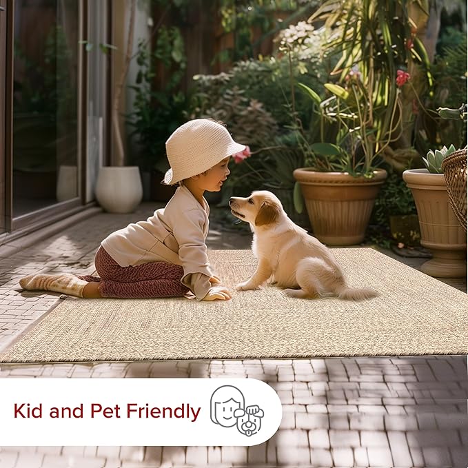 nuLOOM 2' x 14' Solid Hand Braided Indoor/Outdoor Area Rug, Pet-Friendly, High Traffic, Weather Resistant, for Patio, Balcony, Bedroom, Living, Dining Room, Wynn Tan