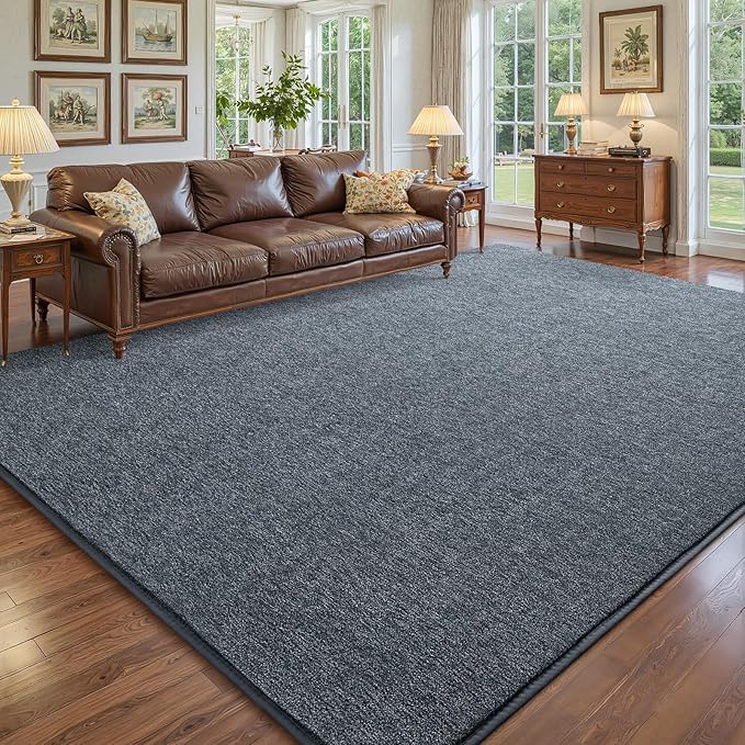 DweIke Rugs for Bedroom Living Room, 7x10 ft Blue Grey Area Rug, Washable Memory Foam Indoor Carpet, Modern Non-Slip Ultra Soft Carpets for Kids Boys Girls Adults Nursery Dorm Home Decor