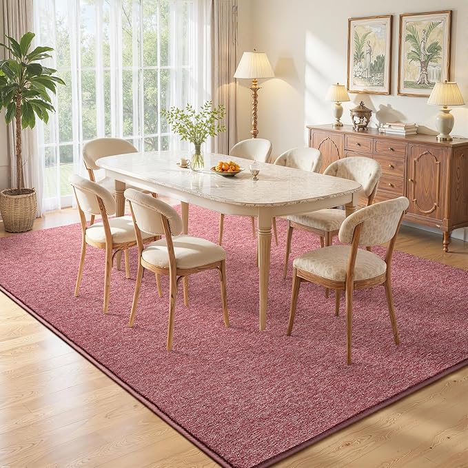 DweIke Rugs for Bedroom Living Room, 7x10 ft Red Area Rug, Washable Memory Foam Indoor Carpet, Modern Non-Slip Ultra Soft Carpets for Kids Boys Girls Adults Nursery Dorm Home Decor