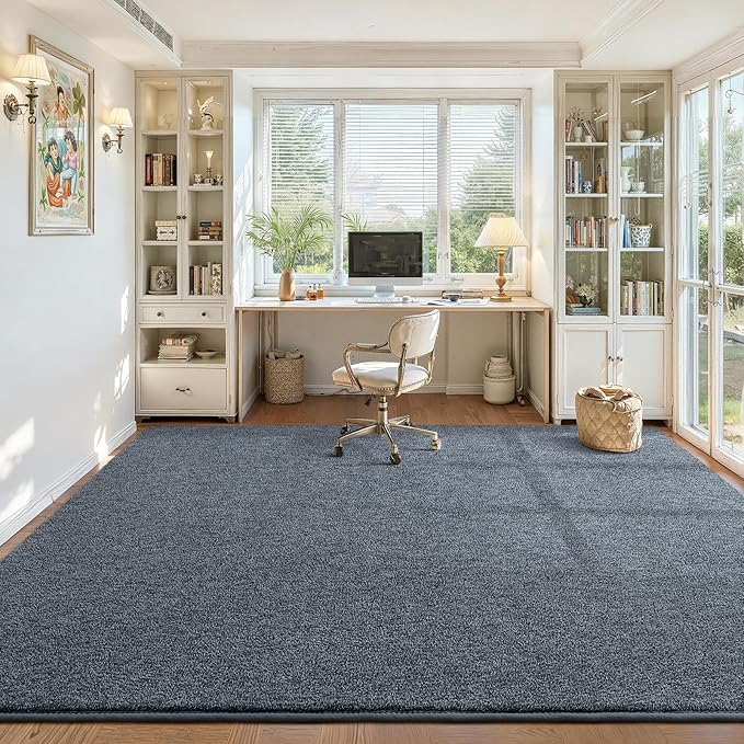 DweIke Rugs for Bedroom Living Room, 4x6 ft Blue Grey Area Rug, Washable Memory Foam Indoor Carpet, Modern Non-Slip Ultra Soft Carpets for Kids Boys Girls Adults Nursery Dorm Home Decor