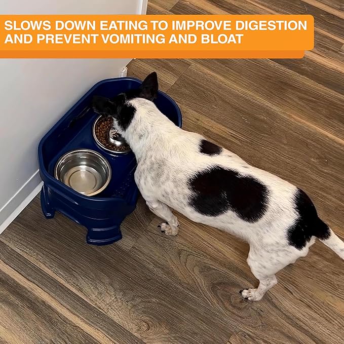 Neater Pet Brands Stainless Steel Slow Feed Dog Bowl for Fast Eating Medium Breed, Metal Slow Feeder Dog Bowl Fits in Medium Neater Feeder Deluxe, for Puppy or Dogs (19-40 lbs), 1 Cup Food Capacity