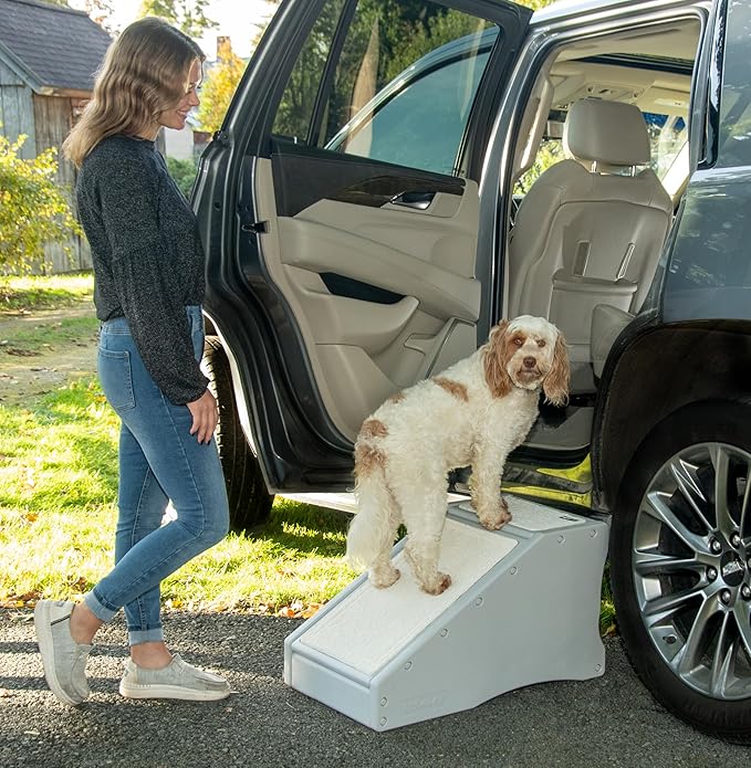 Pet Gear Stramp Stair and Ramp Combination for Dogs/Cats, Easy Step, Lightweight/Portable, Sturdy, Easy Assembly (No Tools Required) 1 Model, Available in 6 Colors