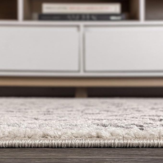 JONATHAN Y Ziri Moroccan Geometric Cream/Gray Runner Rug, 2x8, Bohemian, Scandinavian, Easy-Cleaning for Living Room, Bedroom, Kitchen, Pet Friendly, Non-Shedding (MOH210A-28)