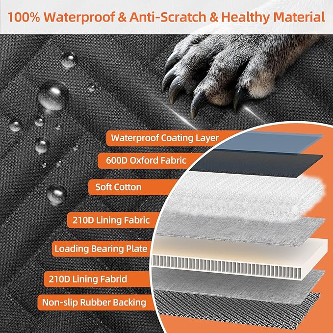 Back Seat Extender for Dogs,Hard Bottom Car Seat Cover for Dogs with Mesh Window,Waterproof Backseat Pet Cover Hard Bottom-Dog Car Seat Cover for Back Seat Dog Hammock for Car/SUV
