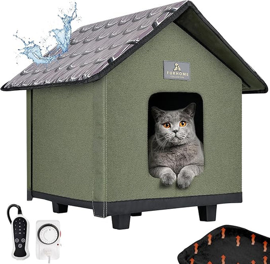 Heated Cat House for Outside - Cat Houses for Outdoor Cats - Heated Cat House - Outdoor Cat House - Cat Houses for Indoor Cats