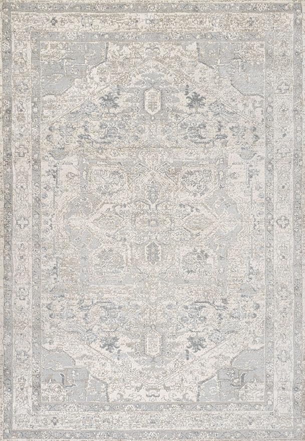 JONATHAN Y Vintage Medallion Indoor Area Rug 3X5 Cream/Light Gray, Modern Boho for Living Room, Bedroom, Kitchen, Office, Easy-Cleaning, High Traffic, Pet-Friendly, Non-Shedding MDP106E-3
