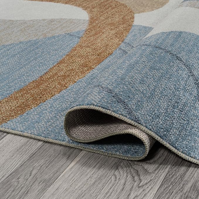 JONATHAN Y Machine Washable Cream/Multi Runner Rug 2X8 ft, Algae Abstract Glam Botanical for Living Room, Bedroom, Kitchen, Office, Easy-Cleaning, High Traffic, Pet-Friendly, Non-Shedding WSH301A-28