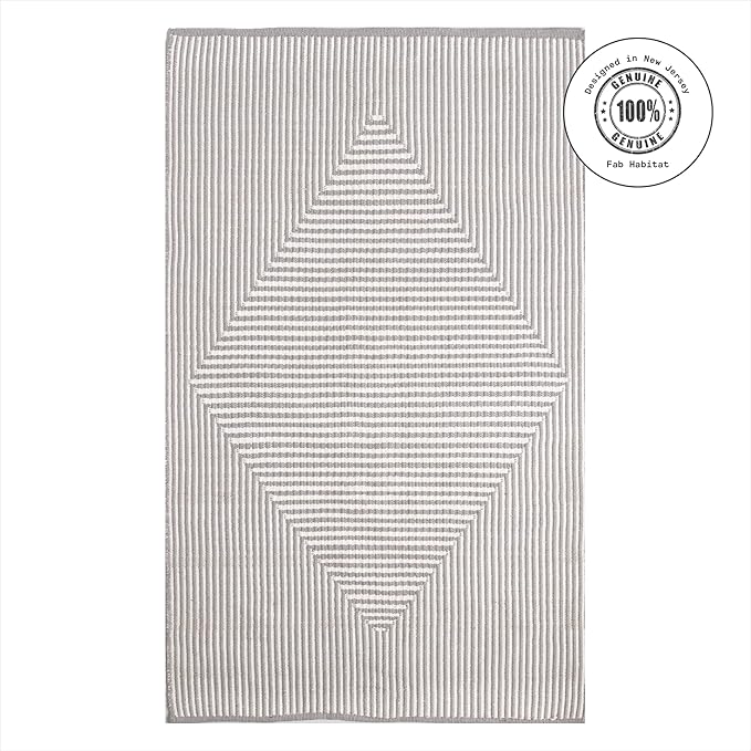 Fab Habitat Machine Washable Area Rug - Hand Woven, Stain Resistant, Pet Friendly - Premium Recycled Polyester Yarn - Contemporary - Bedroom, Living Room - Denver - Gray - 4 x 6 ft