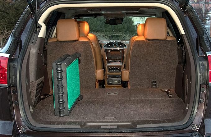 Pet Gear SupertraX Ramps for Dogs and Cats, Maximum Traction Surface, Portable/Easy-Fold (No Tools Required), Built in Handle for Travel, 5 Models, 42" L X 16" W, Supports 150 lbs, Green Grass