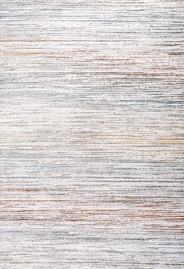 JONATHAN Y Loom Strie' Gray/Blue/Orange Indoor Area Rug 3X5 ft, Modern for Living Room, Bedroom, Kitchen, Office, Easy-Cleaning, High Traffic, Pet-Friendly, Non-Shedding SOR200E-3