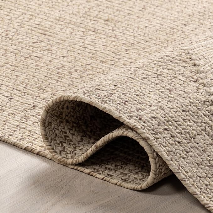 nuLOOM 2' x 8' Solid Hand Braided Indoor/Outdoor Area Rug, Pet-Friendly, High Traffic, Weather Resistant, for Patio, Balcony, Bedroom, Living, Dining Room, Wynn Tan