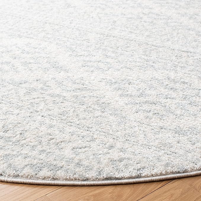 SAFAVIEH Tulum Collection Area Rug - 3' Round, Ivory & Light Grey, Moroccan Boho Tribal Design, Non-Shedding & Easy to Clean, Ideal for Entryway, Foyer, Accent Space, Bedroom (TUL272G)