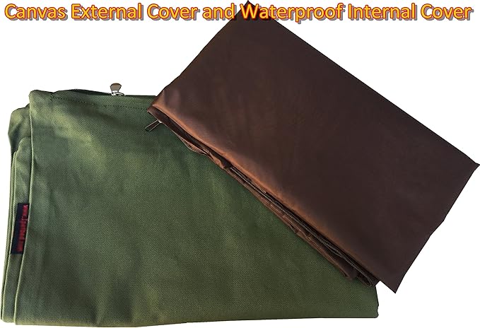 Dogbed4less Do It Yourself DIY Pet Bed Pillow Duvet Canvas Cover + Waterproof Internal case for Dog/Cat at Large 48"X29" Olive Green Color - Covers only