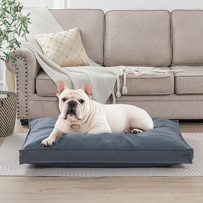 Dog Bed Covers Replacement Washable, Waterproof Dog Bed Cover with Zipper, 30Lx20Wx3H inch Durable Oxford Pet Bed Cover for Outdoor/Indoor Use, Cover Only, Blue-Gray