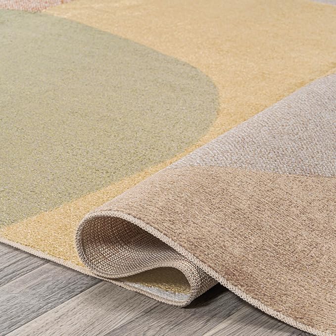 JONATHAN Y Machine Washable Multi Runner Rug 2X8 ft, Pebble Geometric Contemporary for Living Room, Bedroom, Kitchen, Office, Easy-Cleaning, High Traffic, Pet-Friendly, Non-Shedding (WSH307A-28)