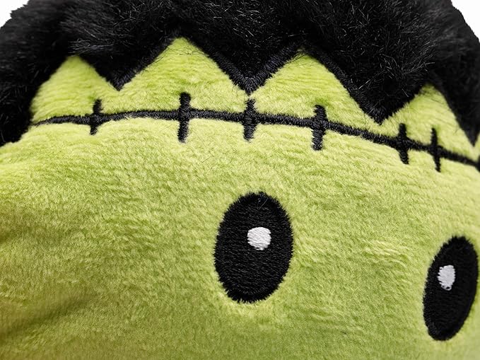Flourish Pets 2 in 1 Halloween Multi-Layer Chew Toy for Active Dogs | Non-Toxic BPA Free Double Stitched Soft Fabric Exterior Dog Toys | Long-Lasting Dog Plush Toys– Frankenstein 3.5"