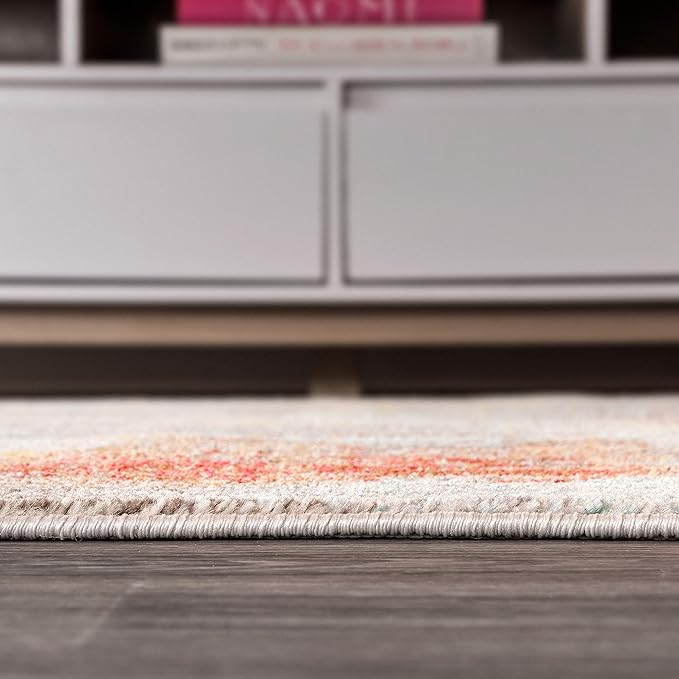 JONATHAN Y Modern Abstract Vintage Cream/Orange Indoor Area Rug, 8x10, Contemporary POP, Transitional, Easy-Cleaning for Living Room, Bedroom, Kitchen, Pet Friendly, Non-Shedding (CTP104B-8)