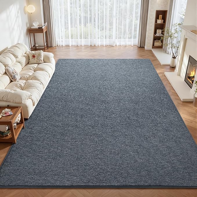 DweIke Rugs for Bedroom Living Room, 7x10 ft Blue Grey Area Rug, Washable Memory Foam Indoor Carpet, Modern Non-Slip Ultra Soft Carpets for Kids Boys Girls Adults Nursery Dorm Home Decor