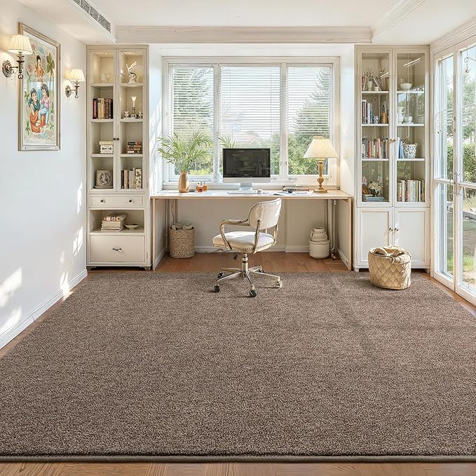 DweIke Rugs for Bedroom Living Room, 6x9 ft Brown Area Rug, Washable Memory Foam Indoor Carpet, Modern Non-Slip Ultra Soft Carpets for Kids Boys Girls Adults Nursery Dorm Home Decor