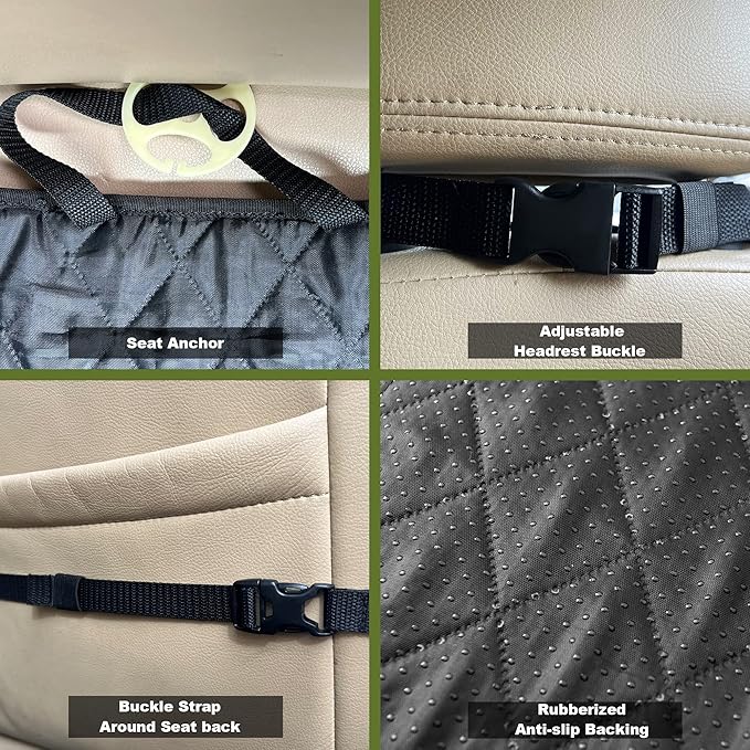 Femuar 2 Packs Car Front Seat Cover for Dogs, Waterproof Pet Car Seat Protector, Nonslip Scratch-Proof Dog Seat Cover for Cars, Trucks & SUVs