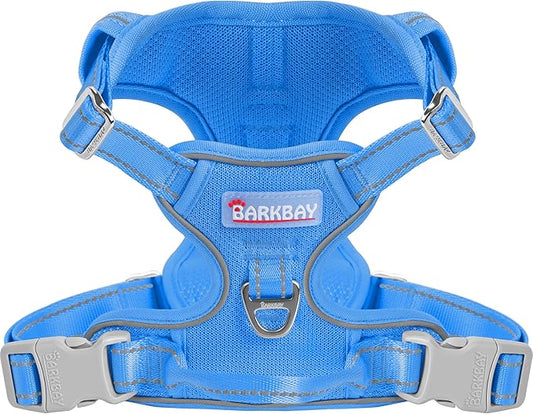 BARKBAY Dog Harness No Pull Mesh for Small Dogs - Adjustable, Reflective, Comfortable, No Choke, Heavy-Duty - Perfect for Outdoor Training, Walking, and Hiking - Strong & Durable - XS & Blue Mesh