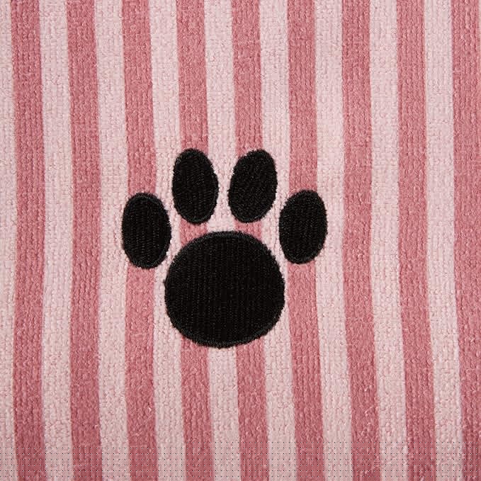 Bone Dry Pet Grooming Microfiber Towel, Striped Collection, X-Large, 41x23.5", Rose