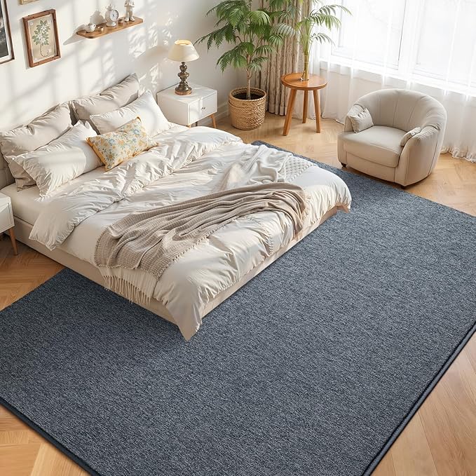 DweIke Rugs for Bedroom Living Room, 6x9 ft Blue Grey Area Rug, Washable Memory Foam Indoor Carpet, Modern Non-Slip Ultra Soft Carpets for Kids Boys Girls Adults Nursery Dorm Home Decor