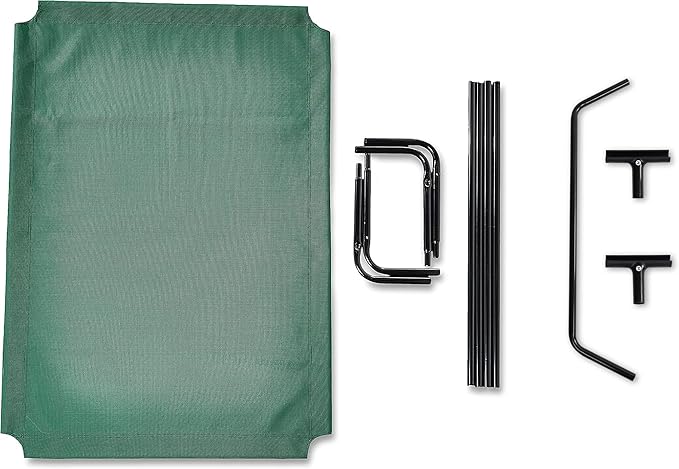 Amazon Basics Cooling Breathable Elevated Dog Bed with Durable Metal Frame, for Large Dogs, X-Large, 60 x 37 x 9 Inch, Green
