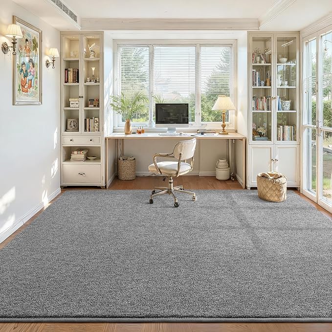 DweIke Rugs for Bedroom Living Room, 7x10 ft Grey Area Rug, Washable Memory Foam Indoor Carpet, Modern Non-Slip Ultra Soft Carpets for Kids Boys Girls Adults Nursery Dorm Home Decor