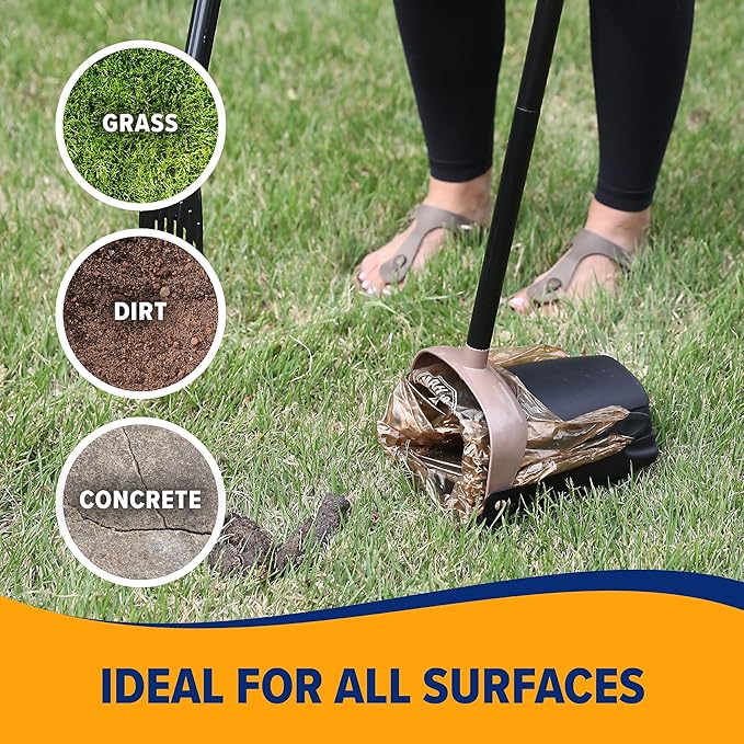 Arm & Hammer Dog Pooper Scooper Swivel Bin & Rake, Poop Scoop for Dogs, Black (2 Heavy Duty Scented Waste Bags Included)