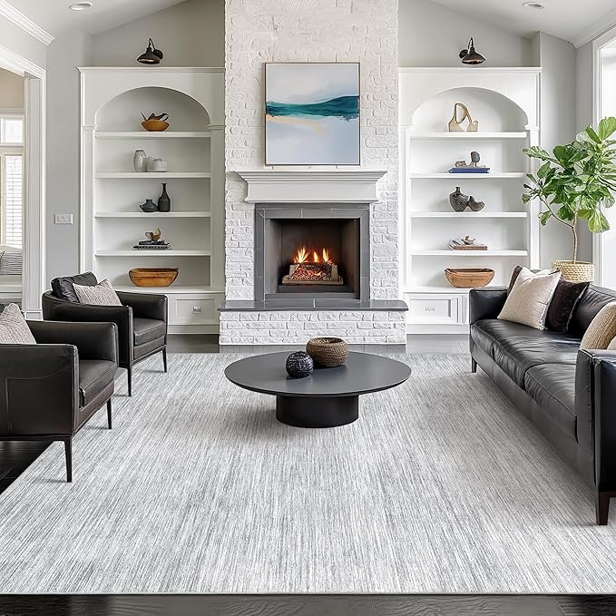 Valenrug Washable Rugs 6x9 - Non Slip 6x9 Area Rugs for Living Room, Stain Resistant Area Rugs for Bedroom, Foldable Machine Washable Area Rug(6'x9', Grey)