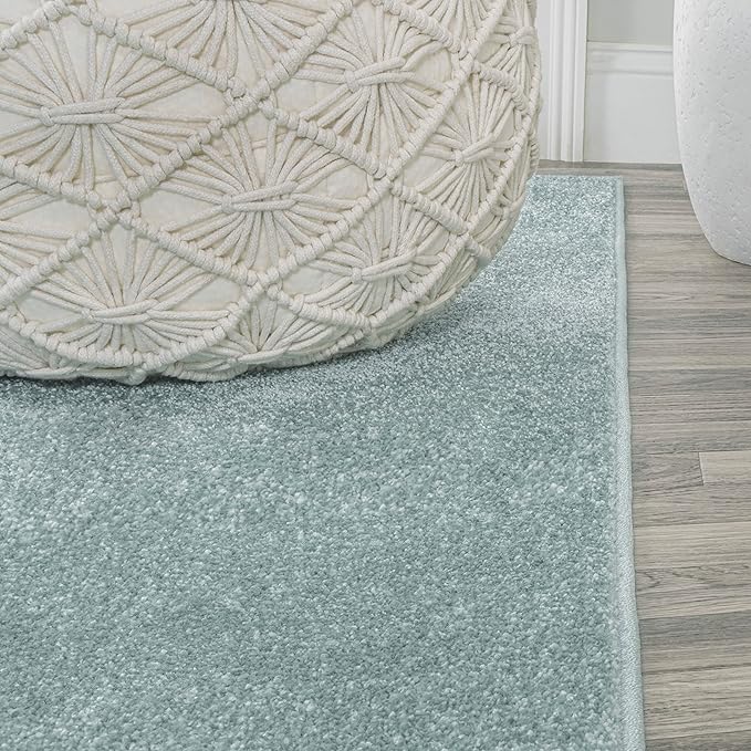 JONATHAN Y Haze Solid Low-Pile Aqua Blue Indoor Area Rug 3x5, Coastal,Bohemian,Minimalist,Classic, Easy-Cleaning for Living Room,Bedroom,Kitchen,Pet Friendly,Non-Shedding (SEU100S-3)